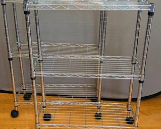 125 2CompactRolling3ShelfWireRacks