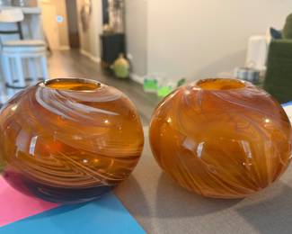 glass candle holders