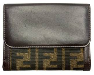 Fendi Zucca Canvas & Brown Leather Trifold Wallet