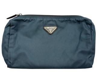 Prada Blue Tessuto Nylon Cosmetic Pouch