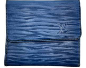 Louis Vuitton Blue Epi Leather Snap Wallet
