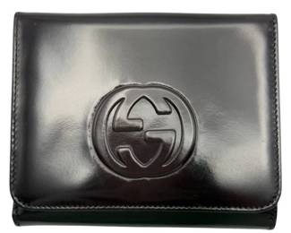 Gucci Black Patent Leather Interlocking GG Wallet