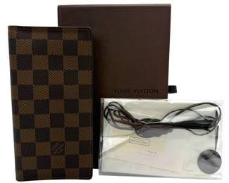 Louis Vuitton Damier Ebene Pocket Organizer Wallet w/ Box & Accessories