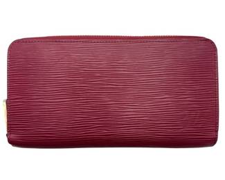 Louis Vuitton Red Epi Leather Zip Around Wallet