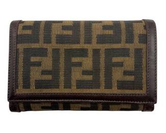 Fendi Zucca Canvas & Leather Continental Wallet