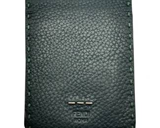 Fendi Dark Green Leather Bifold Wallet