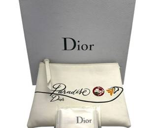 Christian Dior Paradise Leather Zip Pouch Clutch w/ Box & Insert