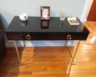 Sleek black lacquer desk $125