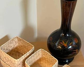 BKB043 - Vintage Vases And Woven Baskets