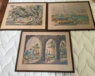 BKB152 - Three Framed Prints by Cecile Ryden Johnson