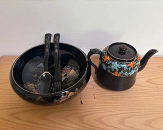 BKB005 - Lacquer Wood Dinning Set With Teapot