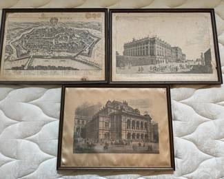 BKB101 - Set of Three Prints of European Landmarks