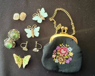 BKB184 - Costume Jewelry lot of earrings and pins
