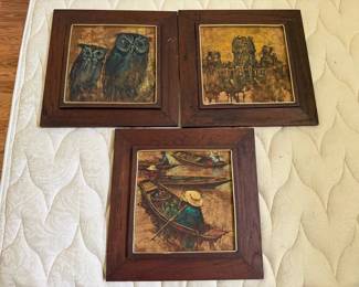 BKB150 - Three Framed Stylized Paintings