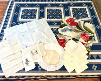 BKB065 - Handmade Quilt & Miscellaneous Linens