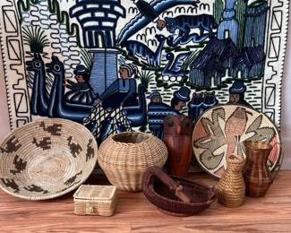 BKB052 - Handmade Tapestry And Woven Baskets