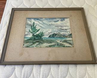 BKB110 - Framed Watercolor Landscape Painting