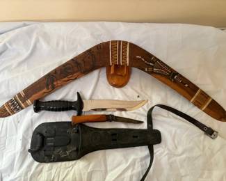 BKB104 - Survival Knife, Boomerang, And Pocket Knife