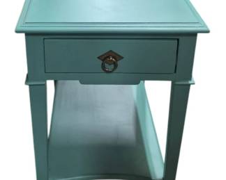 4 - Alden Home 1 Drawer End Table Teal (Description): 26x16.5x26