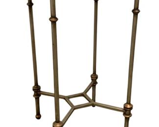 280 - Chelsea House Raleigh Lane Table (Description): 22 x 17, Retail $756, Brown marble top, antique silver, gold accents