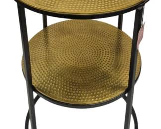 441 - Metal Black & Brass Finish Stand (Description): 24 x 15.5 by Three Hands
