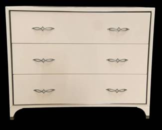 329 - Alden Parkes Lacquered 3 Drawer Chest (Description): 36 x 44 x 19