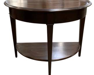 152 - Alden Parkes Demi-Lune Table in Walnut (Description): 27.5 x 36.5 x 20