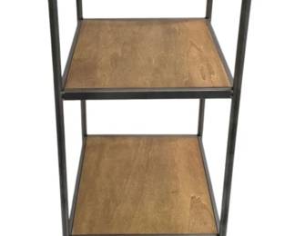 453 - Three Hands 4 Tier Wood & Metal Shelf (Description): 51 x 13.5 x 13.5