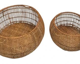 485 - 2 Decorative Baskets by Three Hands (Description): largest 12 x 15