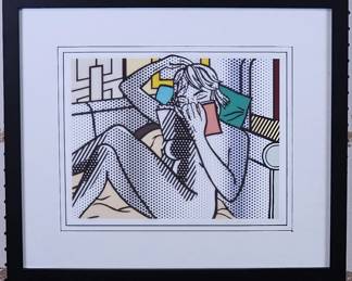 9074 - Nude Reading Giclee by Roy Lichtenstein (Description): 18.5 X 21