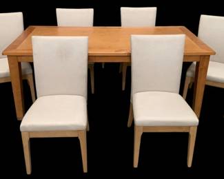 355 - 7 Piece Dining Set (Description): table 31 x 79 x 39, chairs 37 x 19 x 21