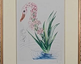 9076 - Water Hibiscus Giclee by Salvador Dali (Description): 17 X 20