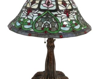 6379 - Stained Glass Table Lamp - 30 x 20 (Description): Item is direct from manufacturer, untested, no guarantee