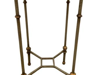 281 - Chelsea House Raleigh Lane Table (Description): 22 x 17, Retail $756, Brown marble top, antique silver, gold accents