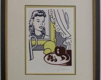 9032 - Still Life with Portrait print by Roy Lichtenstein (Description): 14 X 17
