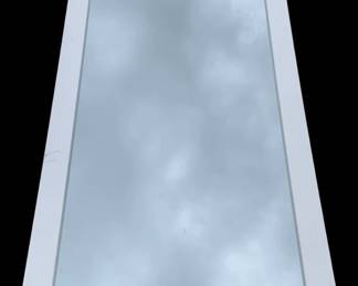 913 - Wall Mirror, cracked corner, 65 x 32