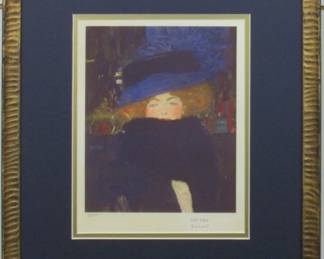 9027 - Lady with Hat print by Klimt (Description): 15.5 X 18