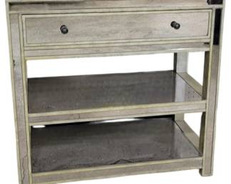 876 - Butler Specialty Mirror Clad 1-Drawer Stand (Description): 29 x 30 x 16
