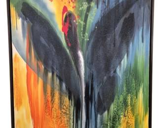 414 - Abstract Butterfly on Canvas Framed 40 x 50