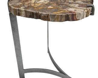 496 - Wildwood Agate Top Accent Table (Description): crack in leg, 21.5 x 14 x 14