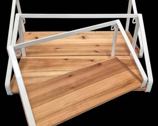 460 - Three Hands Set of 3 Hanging Wall Shelves (Description): largest 9.5 x 23.5 x 9.5