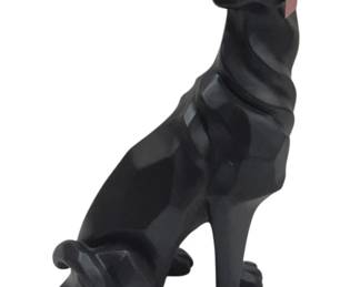 487 - Tall Black Resin Panther Statue by Three Hands (Description): 25" tall