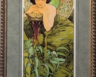 9071 - Emerald Giclee by Alphonse Mucha (Description): 18 X 31.5