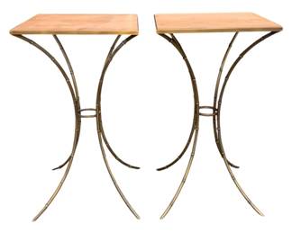 320 - Pr Chelsea House Bamboo Motif Accent Tables (Description): 28 x 16 x 16