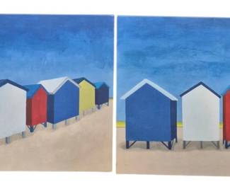427 - Pair Beach Canvas Wall Art 24 x 24