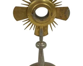 6170 - Metal Monstrance w/ Sunburst & Cross (Description): 18.5 x 10
