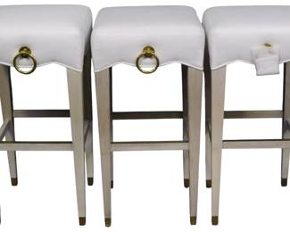 118 - 3 Modern History Ashe Bar Stools (Description): Retail $1800 each, 31.5 x 16 x 16