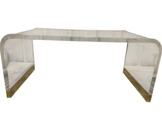 7250 - Chelsea House Waterfall Acrylic Cocktail Table (Description): 19 x 42 x 23