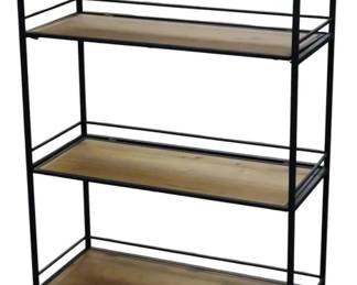 166 - Three Hands Wood & Metal Shelf w/ Drawer (Description): 51.5 X 27.5 X 11.75