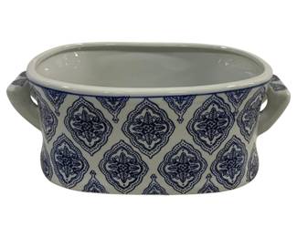 6345 - Blue/White Tub - 14.5 x 9.5 x 6